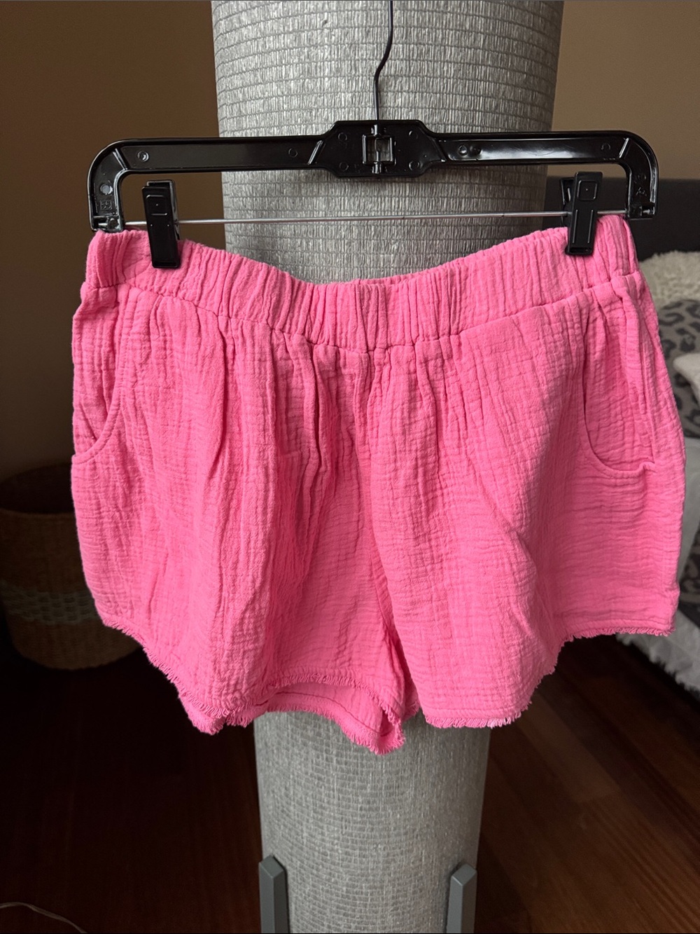 Trina Turk Hot Pink Gauze Swim Coverup Shorts